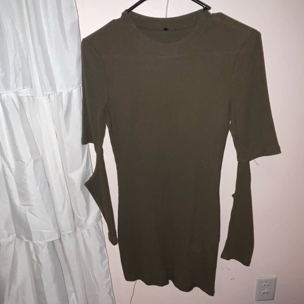 SHEIN army green bodycon dress